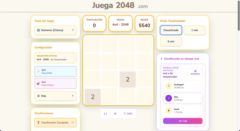 Juega 2048