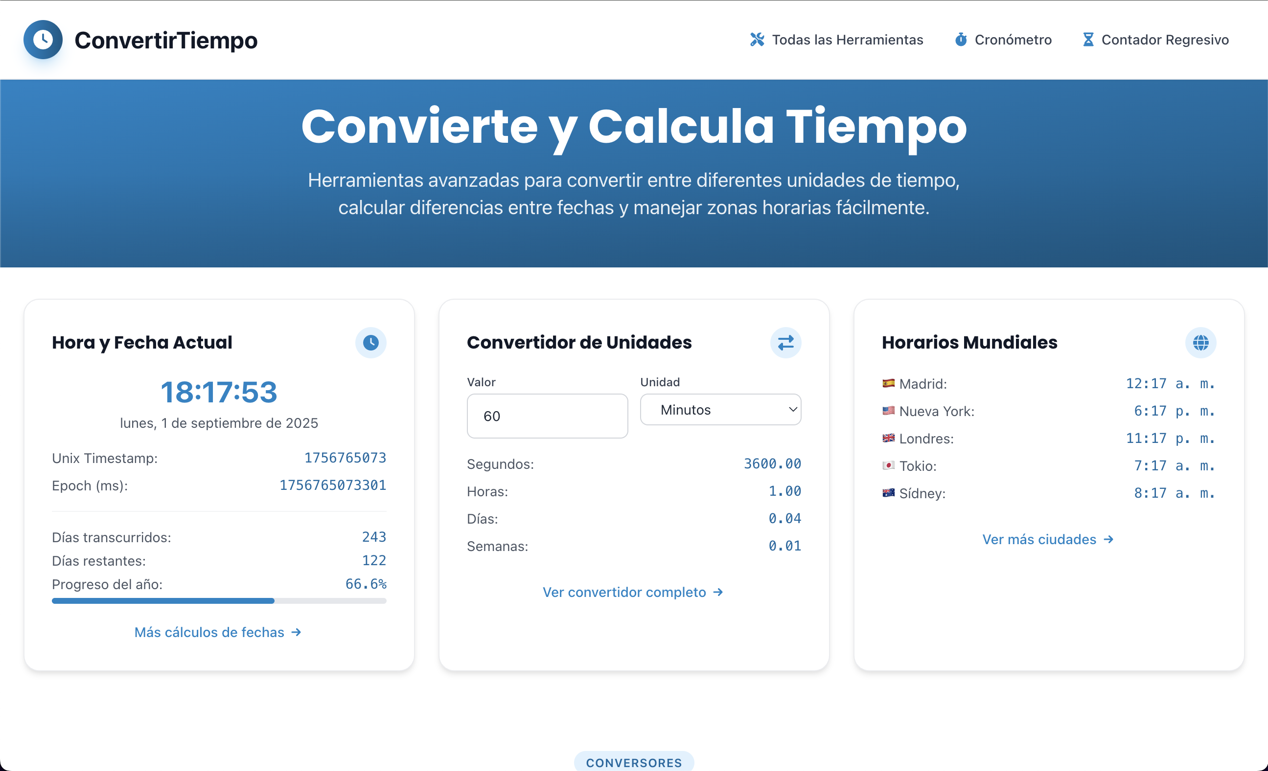 Convertir tiempo